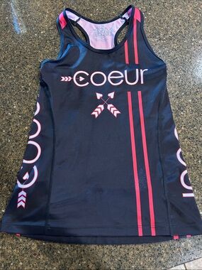 Coeur Black & Red Racerback Athletic Tank/Tri top. Sz med.